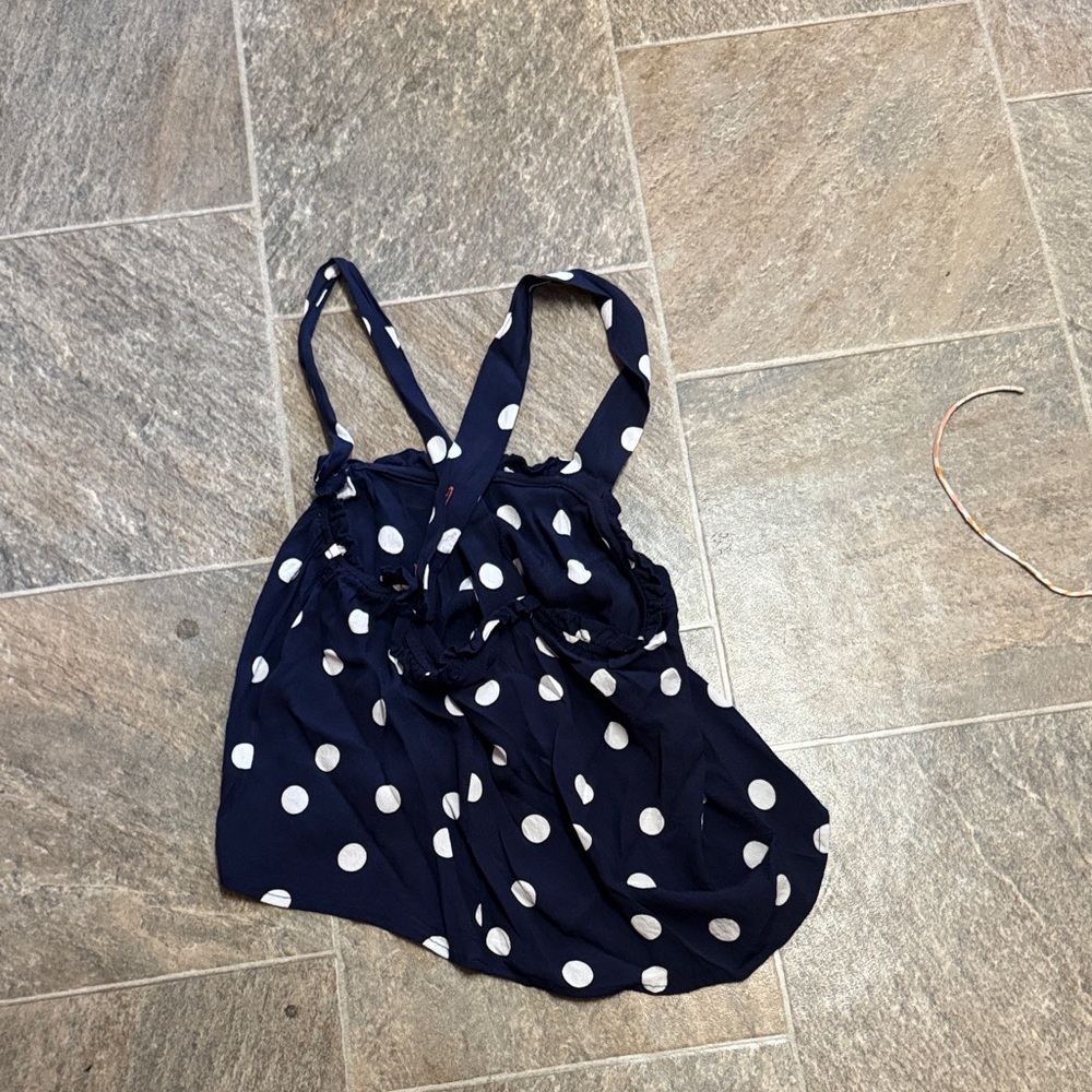 Anthropologie Navy Polka Dot Top - Picture 2 of 2